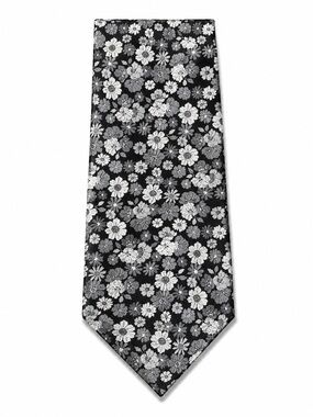 Joseph Abboud Black and White Floral Tie